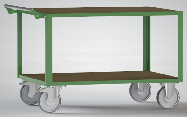 KLW Tischwagen zerlegt, 1120x710x840mm (LxBxH), 2 Ladeflächen 1000x700mm, Ladehöhe 270/840mm, Rollen Ø 200mm, 8604-6015L-2C12Z