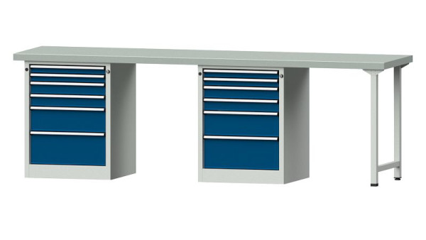 ANKE Werkbänke Kombiwerkbank, Modell 916 V, 2800 x 700 x 900 mm, RAL 7035/5010, ZBP 50 mm, 415.159