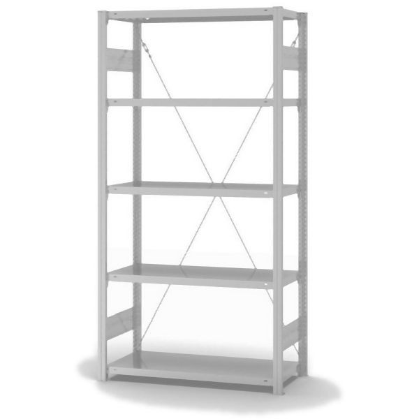 hofe Grundregal, zerlegt, 5 Böden 2000 x 400 x 1000 mm, lichtgrau ähnlich RAL 7035 ableitfähig kunststoffbeschichtet, HKG20410ESD