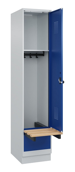 C+P Spind Evolo PLUS, 1 Abteile, 1950x400x815mm, 7035/5010, Drehriegel, 049040-12 S10006