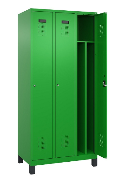 C+P Spind Evolo PLUS, mit Füßen, 3 Abteile, 1950x900x500mm, 6037/6037, Verschluss Zylinderschloss, 049010-30F S10053