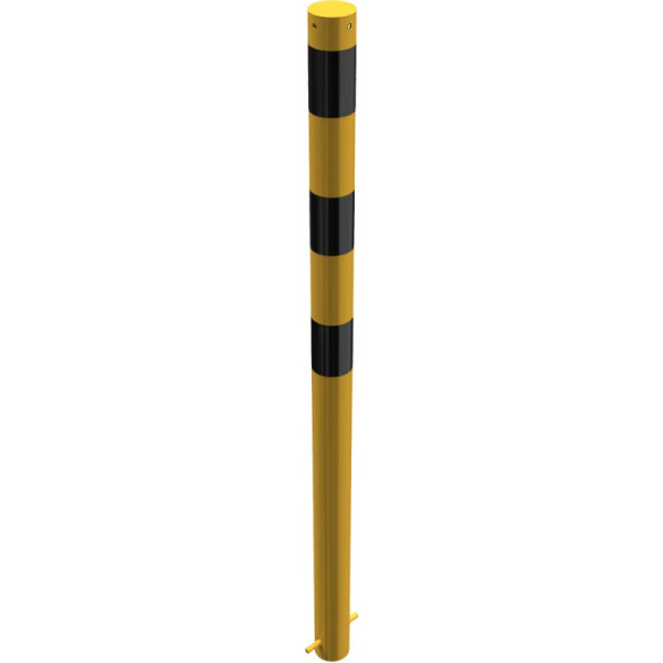 Stein HGS Stahlrohrpoller/Rammschutzpoller, ortsfest, zum Einbetonieren mit Erdanker, ohne Ösen, Material: Stahlrundrohr Ø 76 mm, 476bg
