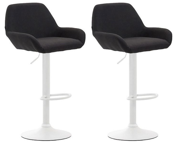 CLP Barhocker Braga Stoff weiß, schwarz, VE: 2 Stück, 316068