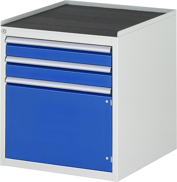 RAU Schubladenschrank Serie 7000, B580xT650xH645mm, Schubladen: 2xH90mm, Flügeltür H360mm, Metallauflage, 03-L3.5AR-MT.11
