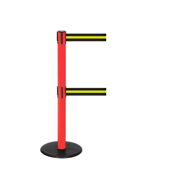 Stein HGS Personenleitsystem -P-Line Duo-, rot, schwarz/gelb/schwarz waagerecht (gestreift), mit Gurtendstück (Standard), Gurtlänge: 2 x 4 m, 14152-0802
