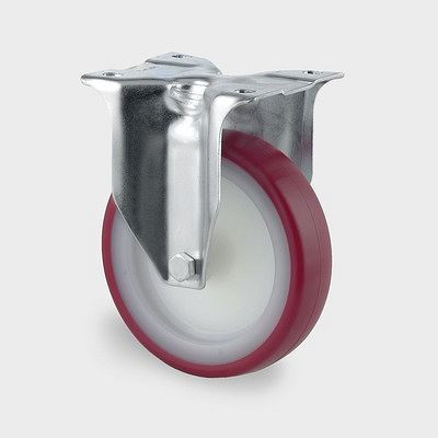 TENTE-ROLLEN Bockrolle, Rad-Ø 100 mm, Tragfähigkeit 150 kg, Bauhöhe 128 mm, D 40 Shore, 3478UAR100P62 red