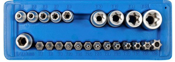 SW-Stahl Bitsortiment, 8 mm, TR- und E-Profil, 23-teilig, 04186L