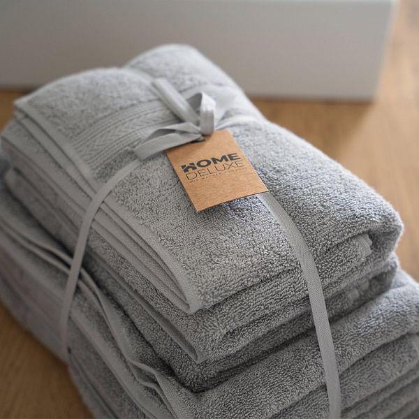 HOME DELUXE Handtuch Set 6 teilig CUDDLE, Hellgrau, 55534
