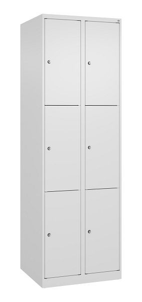 C+P Schließfachschrank Classic PLUS, 2 Abteile mit je 3 Fächern, 1850x600x500mm, 9016/9016, 080000-203 S10012