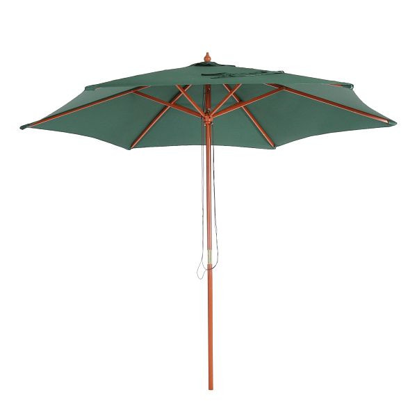 Mendler Sonnenschirm Florida, Gartenschirm Marktschirm, Ø 3m Polyester/Holz, olivgrün, 76720