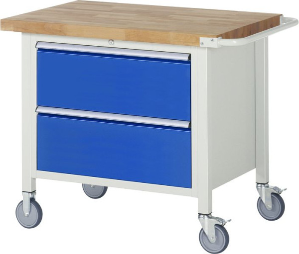 RAU Fahrbare Werkbank 8000 - Modell 8255, B1000 x T700 x H880-1080 mm, Unterbau-Container, B770 x T650 x H620 mm, 05-8255A2-107B4H.11