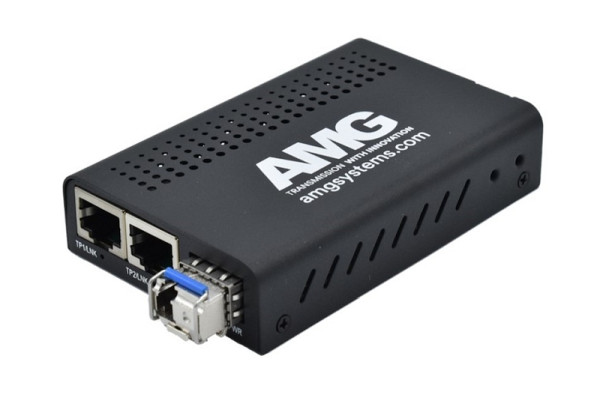 AMG Systems Medienkonverter, für 0°C bis 50°, 2 x 10/100/1000BT RJ45, 1 x GFX, MM, 1 Faser, A Typ, AMG210M-2G-1SM1A
