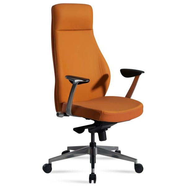 Amstyle Bürostuhl Kunstleder-Bezug Caramel, bis 120 kg, Chefsessel höhenverstellbar, ergonomisch mit Armlehnen & hoher Rückenlehne, Wippfunktion, SPM1.449