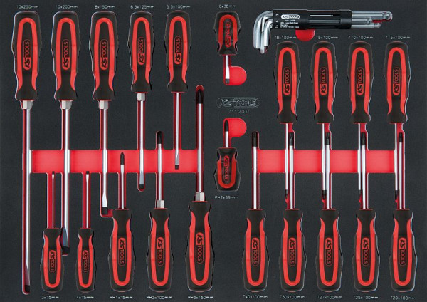 KS Tools SCS Schraubendreher-Satz, 29-teilig in 1/1 Systemeinlage, 711.1029