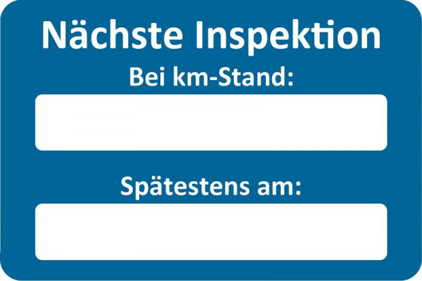 Eichner Kundendienst-Aufkleber, Blau, Text: Nächste Inspektion bei, VE: 250 Stück, 9220-00052