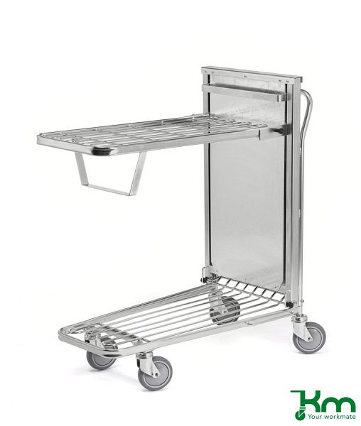 Kongamek Einkaufswagen 960 x 525 x 1030 mm, Verzinkt, 4 Lenkrollen 2 davon mit Bremse, KM4202-FB