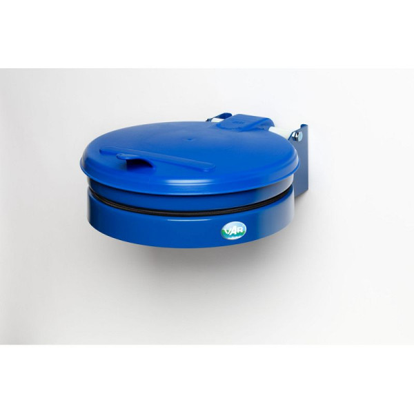 STEIN HGS Müllsackhalter zur Wandbefestigung, Blau, Enzianblau (RAL 5010), Müllsackhalter zur Wandbefestigung (mit Kunststoff-Deckel), 82027.0002