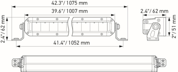 HELLA LED-Fernscheinwerfer, Black Magic Slim Lightbar 40", 12/24V, 6815lm, schlank, Referenz: 50, Anbau, ECE, glasklar, 2000mm, vorne, 1FJ 358 196-321