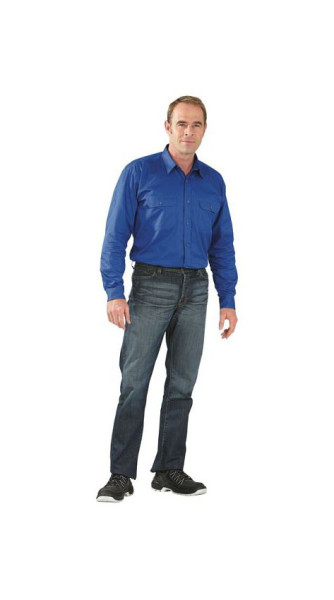 Planam Hemden Köperhemd 1/1 Arm, mittelblau, Größe 37/38, 0407037
