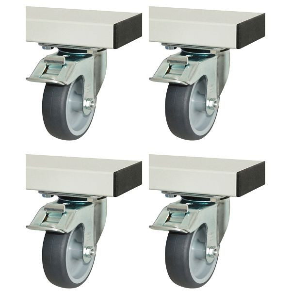 RAU Rollensatz für Serie adlatus 300+600, 4x Lenkrolle, 100x125x30 mm, 08-RS-300-600-4LF