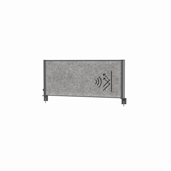 MAUL Tisch-Trennwand MAULconnecto Uplight 120x50 Akustik dunkel, 9761289