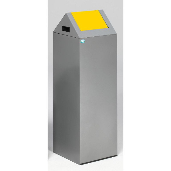 STEIN HGS Wertstoffsammelgerät WSG 85 S, selbstlöschend, Silber (ähnl. DB 701), Silber (ähnl. DB 701), gelb (RAL 1023), 82062.0004