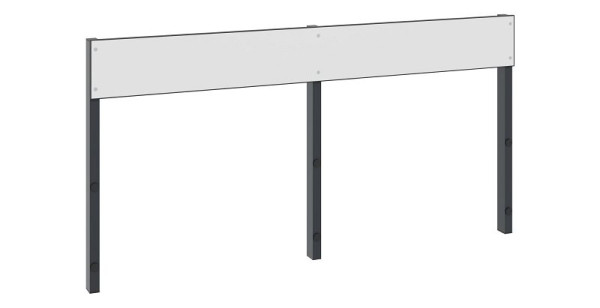 C+P Rückenlehne 1-seitig, Feuchtraum, H796xB1500 mm, Schwarzgrau/HPL Weiß, 8061-731 S10001