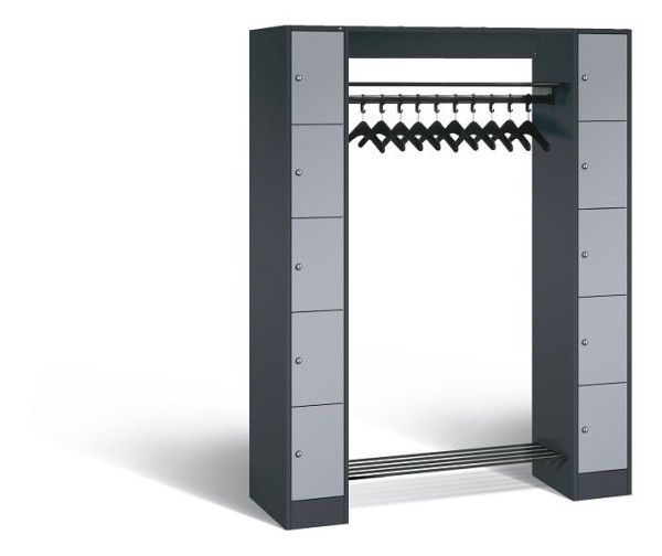 C+P Garderobe Serie 8070, H1950xB1430xT480 mm, Anthrazit/Weißalu, 80710-00 S10415