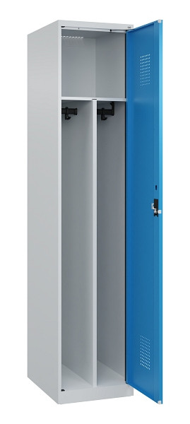 C+P Spind Evolo PLUS, 1 Abteil, 1850x400x500mm, 7035/5012, Verschluss Zylinderschloss, 049000-12F S10034