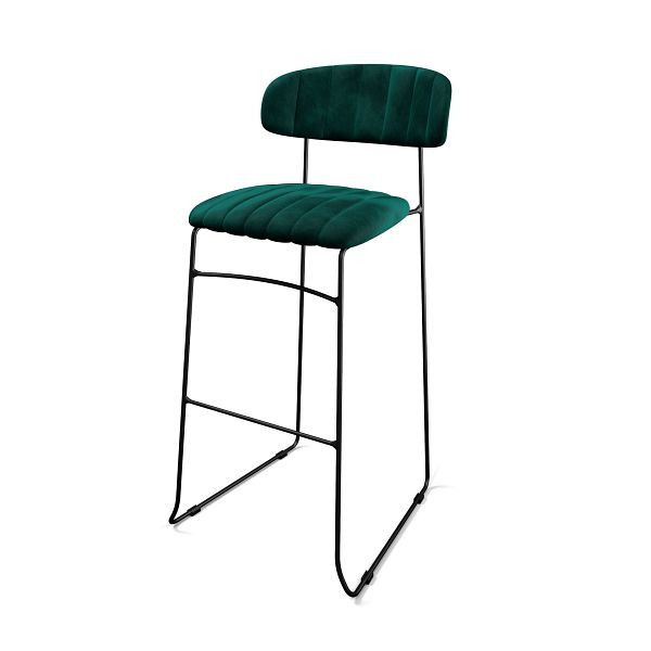 Feros Mundo Barhocker Grün, Kunstleder gepolstert, feuerhemmend, 46,5x49x105cm (BxTxH), 53103