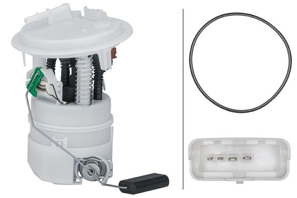 HELLA Kraftstoff-Fördereinheit, 12V, elektrisch, 4-polig, mit Dichtung, 8TF 358 303-091