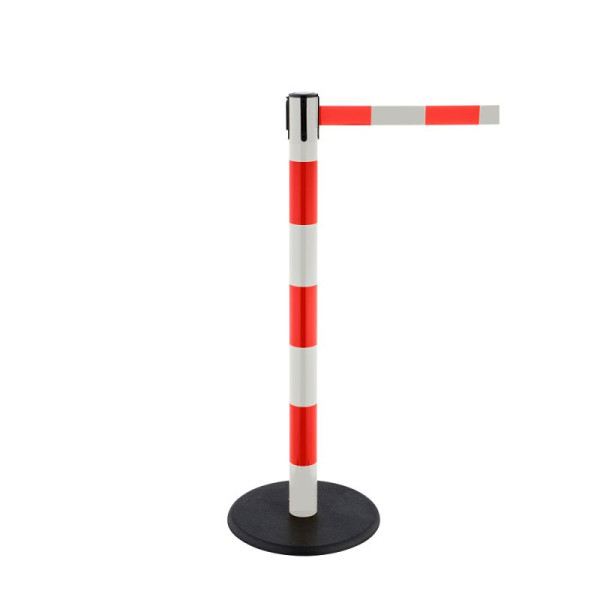 Stein HGS Personenleitsystem -P-Line Direct-, weiss mit roter Folierung, rot/weiß geblockt, mit Gurtendstück (Standard), Gurtlänge: 4 m, 40005-3302