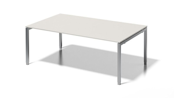 Bisley Cito Chefarbeitsplatz/Konferenztisch, 650-850 mm höheneinstellbares U-Gestell, H 19 x B 2000 x T 1200 mm, grauweiß/silber, DUH2012GW355