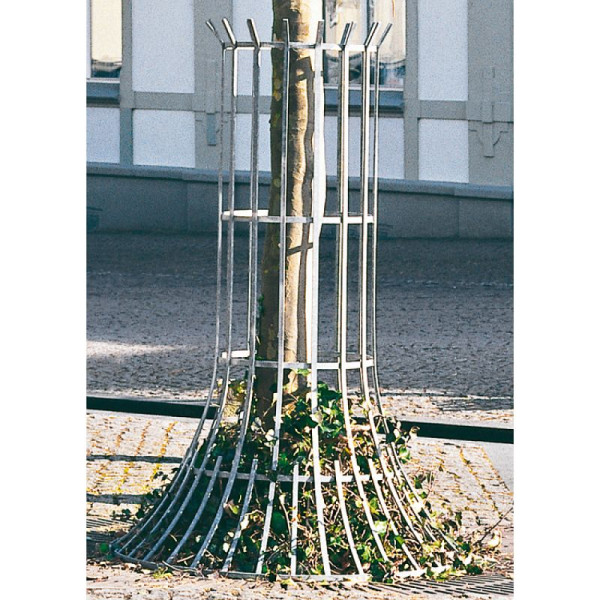 Stein HGS Baumschutzgitter aus Flachstahl, Bodenmontage, BG6 ohne Farbe, Ø1250mm außen/Ø 500mm innen/Höhe 1900mm, 13395