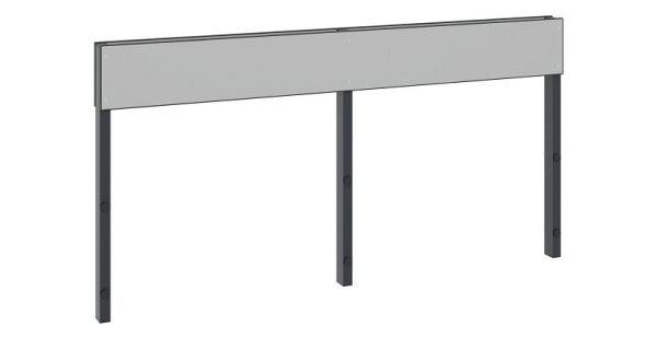 C+P Rückenlehne 1-seitig, Feuchtraum, H796xB1500 mm, Schwarzgrau/HPL Grau, 8061-732 S10002