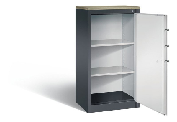 C+P Feuerschutzschrank Certos, H1226xB650xT500mm, Farbe: Schwarzgrau / Lichtgrau, Klinkengriff, 3 OH, 1160-000 S10422