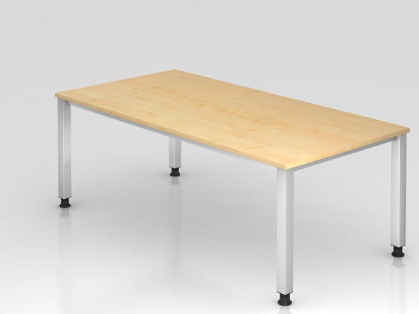 Hammerbacher Schreibtisch 4-Fuß eckig 200x100cm Ahorn, Rechteckform, VQS2E/3/S