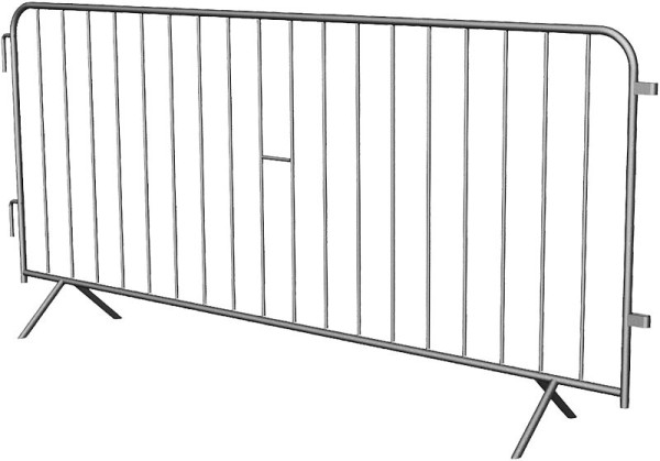 Schake Absperrgitter verzinkt, Typ E, aus Stahlrohr 25mm, mit Rundeisenhaken und Verbindungsbügeln aus Flacheisen, 419_00E