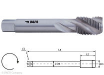 BAER HSSE Maschinengewindebohrer - 35° RSP - G 1/2 x 14 - DIN 5156, 130601004