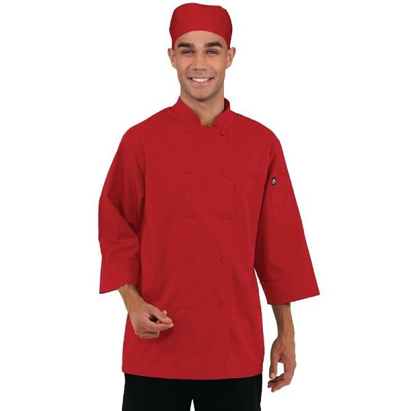 Chef Works Unisex Kochjacke rot S, Dreiviertelarm, B106-S