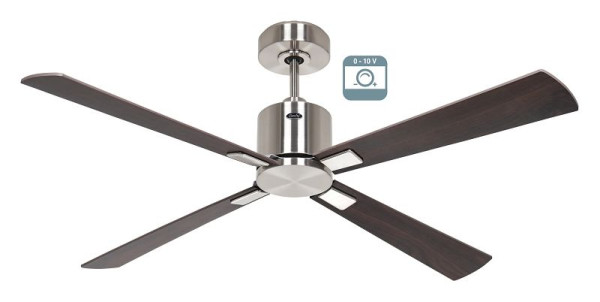 CasaFan Deckenventilator Eco Concept 132 Chrom gebürstet-Massivholz Nussbaum gebeizt/Kirsche 0 - 10 V, 9213611
