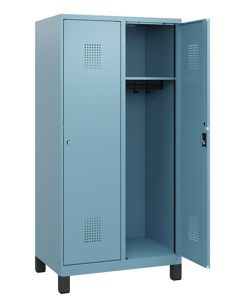 C+P Spind Evolo PLUS, Füße, 2 Abteile, 1630x800x500mm, 0010/0010, Zylinderschloss, 0490105-22 S10048