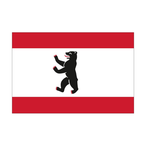 Stein HGS Landesflagge Berlin, 120 x 200 cm (Querformat), mit Seil und Schlaufe, FlagTop 110 g/m², für Fahnenmasten 7 m, ohne Hohlsaum, 26202