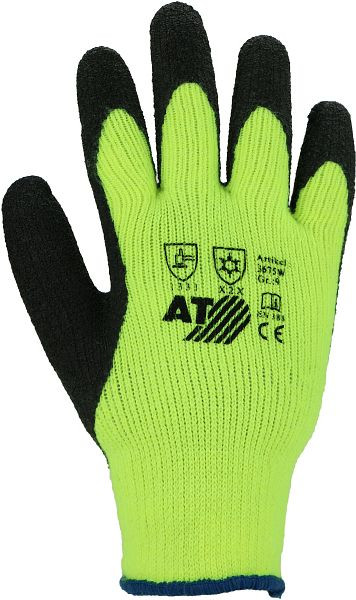 ASATEX Winter Strickhandschuh, Latex-Beschichtung, leuchtorange, Farbe: neongelb/schwarz, VE: 60 Paar Größe: 11, 3675W-2XL11