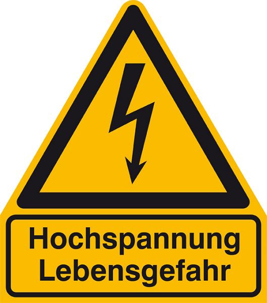 SafetyMarking Warn-Kombischild, Hochspannung Lebensgefahr, BxH 21x23,8 cm, Kunststoff (Hart-PVC), 43.1280