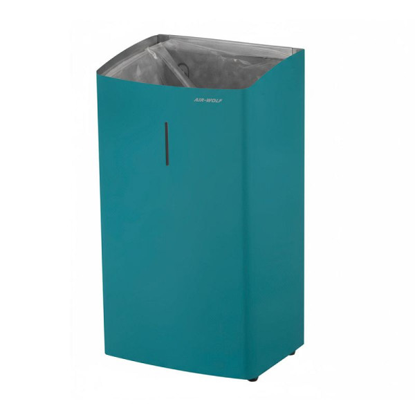 Air Wolf Abfallbehälter, blau-grün RAL 5021, 27 Liter Fassungsvolumen, 60-346
