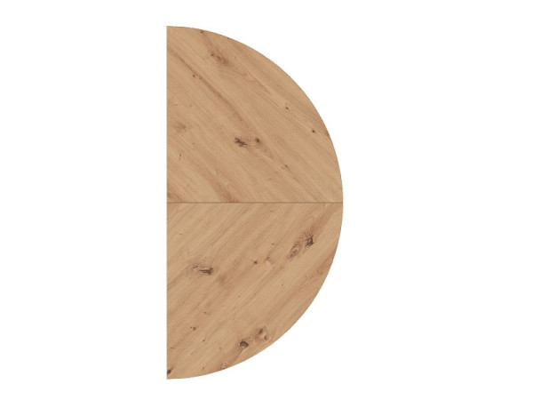 Hammerbacher Anbautisch 2xViertelkreis QA160, 160 x 80 cm, Platte: Asteiche, 25 mm dick, Stützfuß in Graphit, Arbeitshöhe 68-76 cm, VQA160/R/G