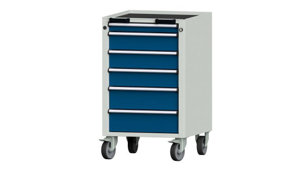 ANKE Werkbänke Rollcontainer, Modell 77 V, 570 x 615 x 930 mm, RAL 7035/5010, Wanne, 450.264
