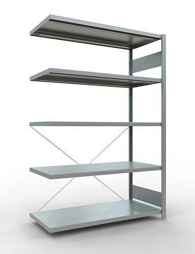 Schulte Fachbodenregal, Anbaufeld, 5 Lagerebenen, Kreuzstrebe, Fachlast 250 kg, 1306 x 636 x 2000 mm, 278770