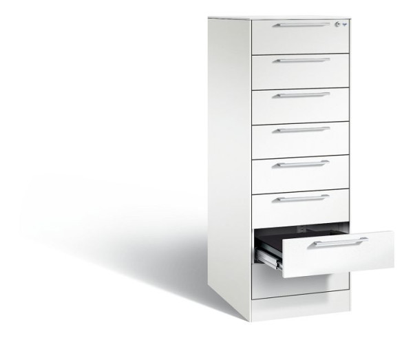 C+P Karteischrank Asisto, H1310xB440xT600mm, Farbe: Verkehrsweiß, Bügelgriff, 146225-822 S10028